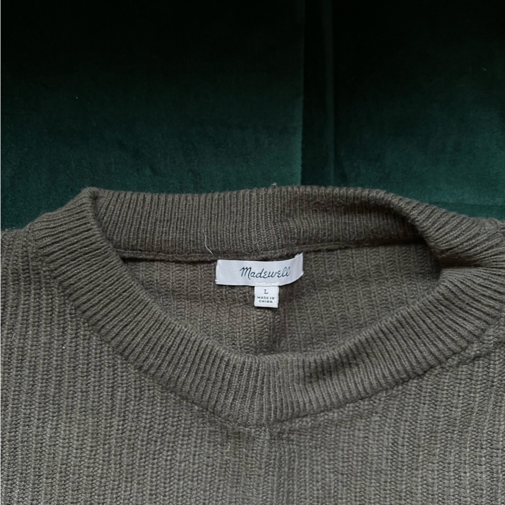 Madewell Double Front Pocket Green Sweater